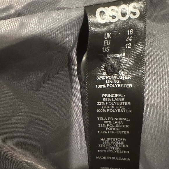 ASOS Gradient Wool Overcoat Size 12/M - Picture 6 of 6